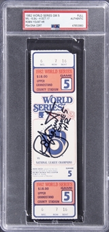 1982 Robin Yount Signed Milwaukee Brewers/St. Louis Cardinals World Series Game 5 Full Ticket - PSA Authentic, PSA/DNA Authentic